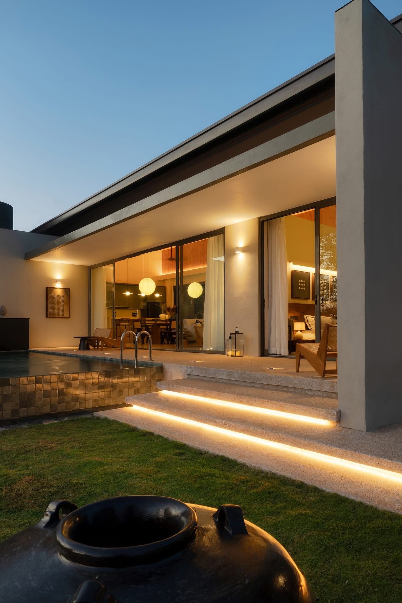 Evening illuminated exterior